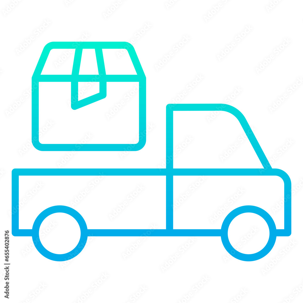 Outline gradient Courier Delivery Van icon Outline gradient Courier Delivery Van icon