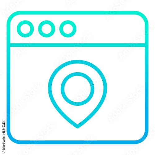 Free Download Outline gradient Web Location icon - GFXLoad