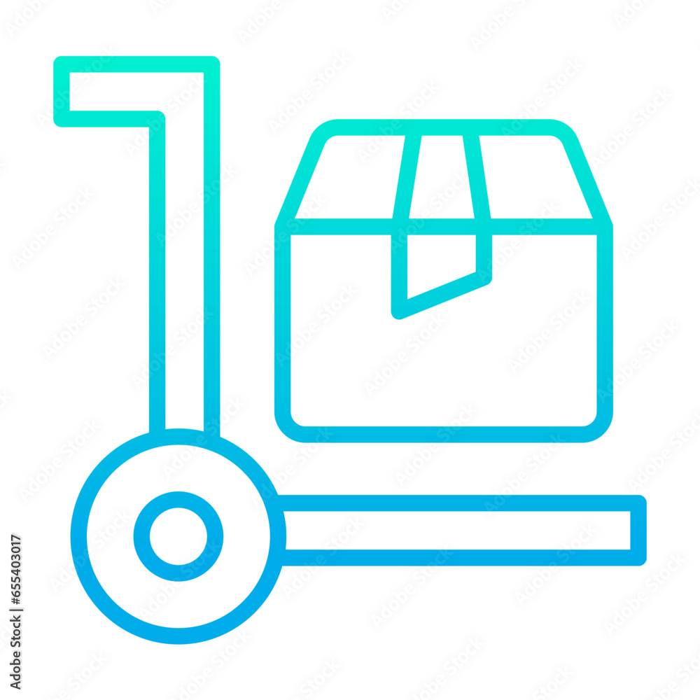 Outline gradient Delivery box Trolley icon Outline gradient Delivery box Trolley icon