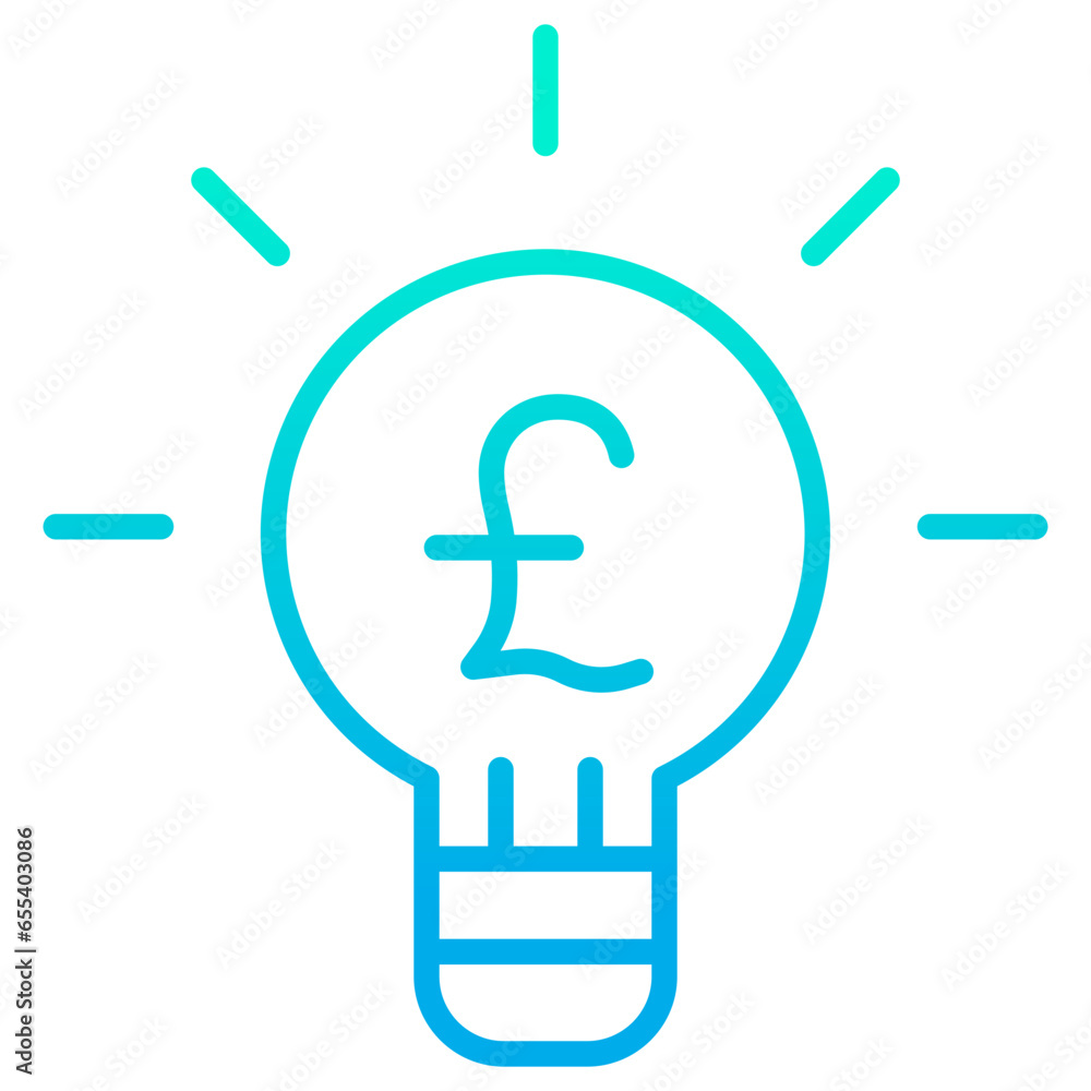 Outline gradient Pound bulb icon