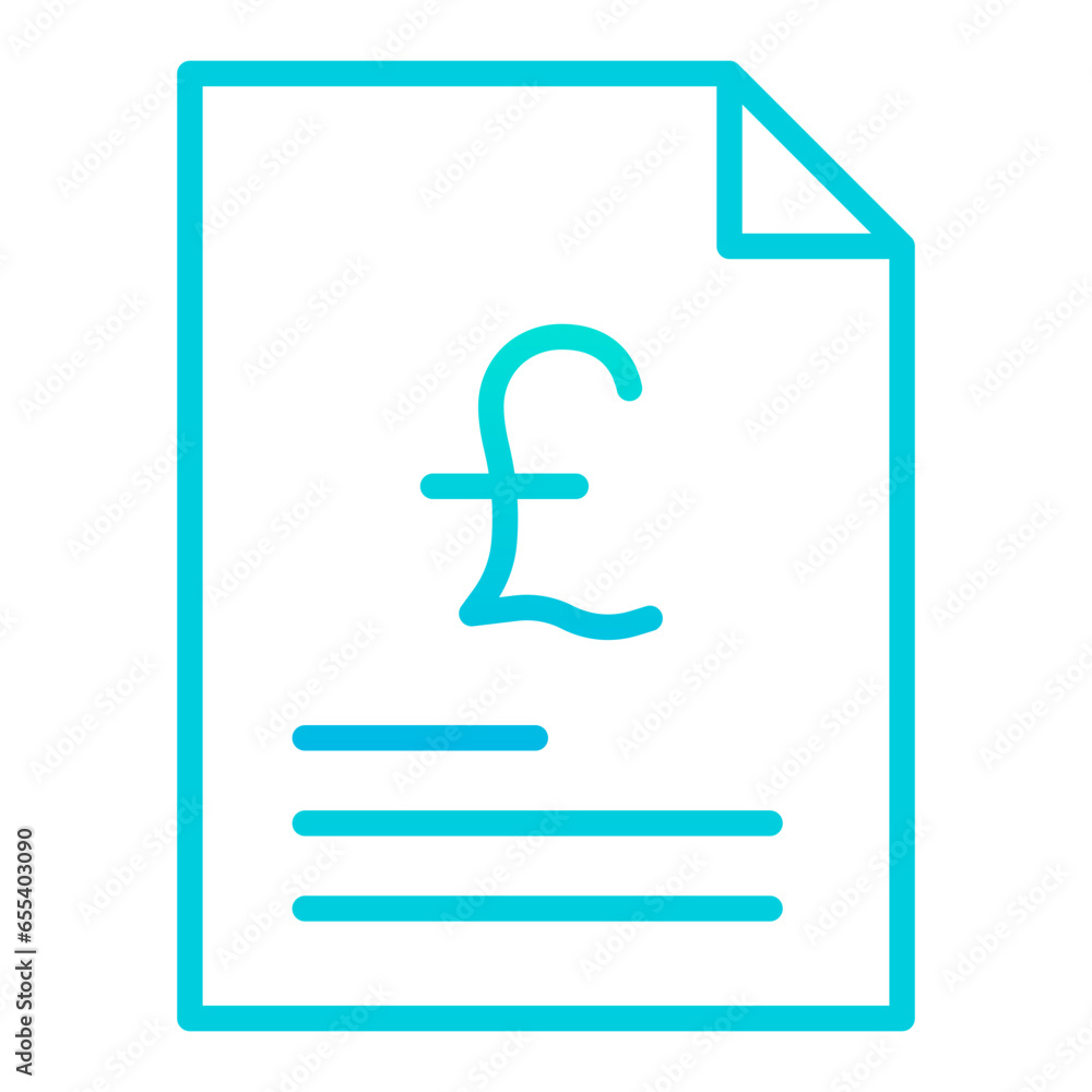 Outline gradient Pound Document icon Outline gradient Pound Document icon