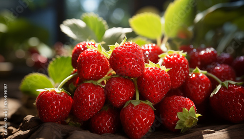 Freshness of nature bounty  ripe berry fruit  healthy eating  gourmet refreshment generated by AI
