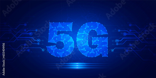 Abstract digital technology futuristic 5g wifi connect blue background, Cyber science tech layout, Innovation future Ai big data, Global internet network connection, Cloud hi-tech illustration vector