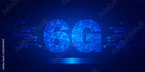 Abstract digital technology futuristic 6g wifi connect blue background, Cyber science tech layout, Innovation future Ai big data, Global internet network connection, Cloud hi-tech illustration vector