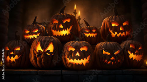Wallpaper Mural halloween background with pumpkins Torontodigital.ca