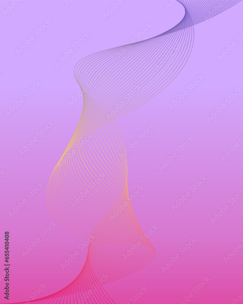Vertical modern background with gradient lines. Futuristic digital lilac, crimson gradient vector background. Space motif in abstract style.
