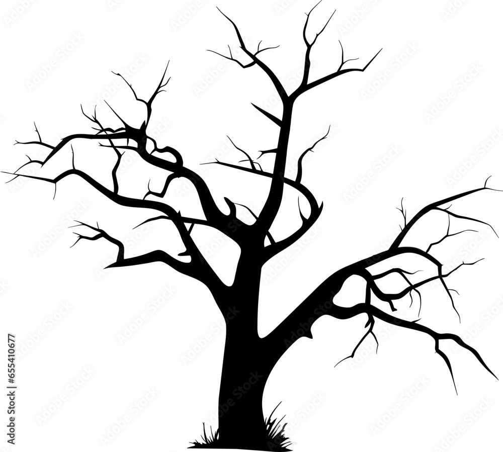 Dead tree vector. No life, damaged environment, bare tree, burning tree, tropical tree Dead tree vector. No life, damaged environment, bare tree, burning tree, tropical tree
