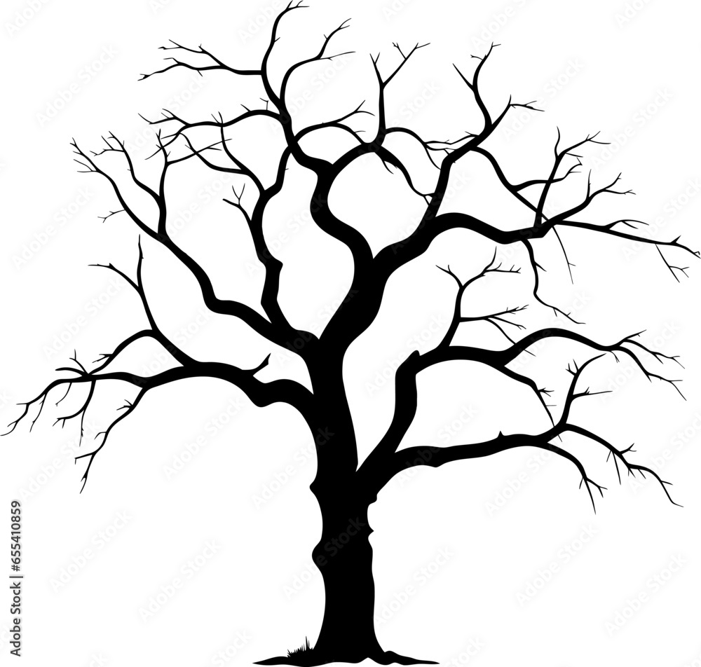 Dead trees vector silhouette. Death trees in winter season silhouette. Dead trees vector silhouette. Death trees in winter season silhouette.