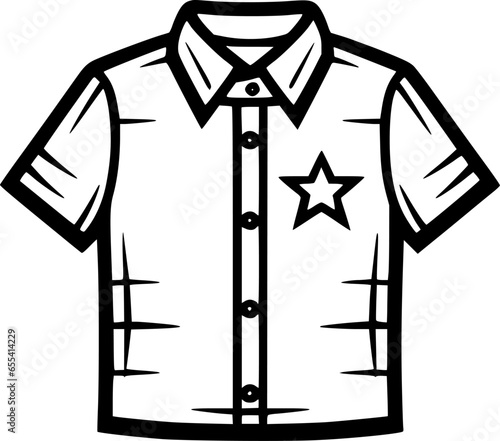 Shirt - Black and White Isolated Icon - Vector illustration