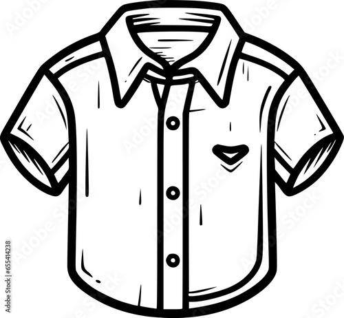 Shirt - Black and White Isolated Icon - Vector illustration