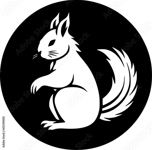 Squirrel | Black and White Vector illustration