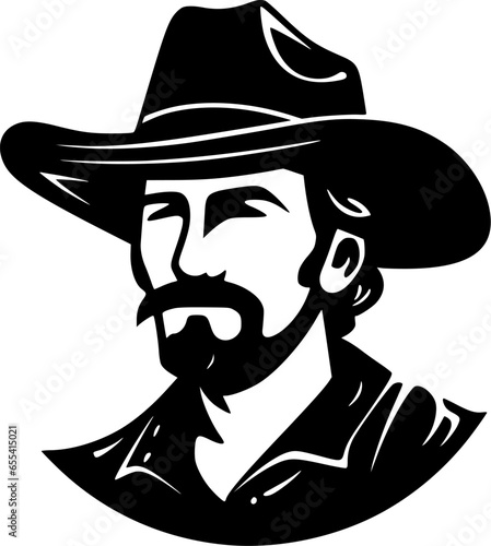 Western - Black and White Isolated Icon - Vector illustration