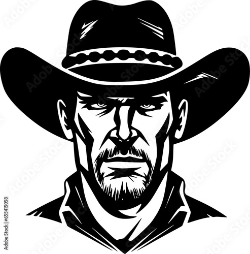 Western - Minimalist and Flat Logo - Vector illustration