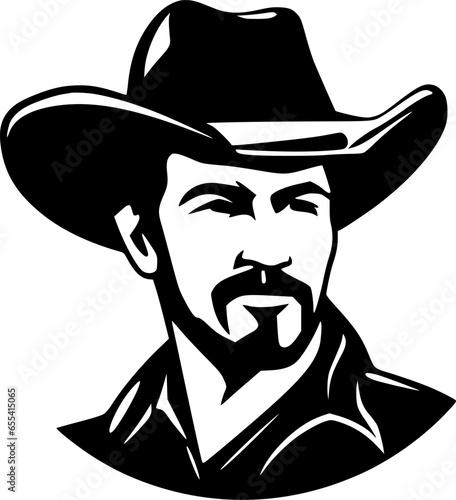 Western - Black and White Isolated Icon - Vector illustration