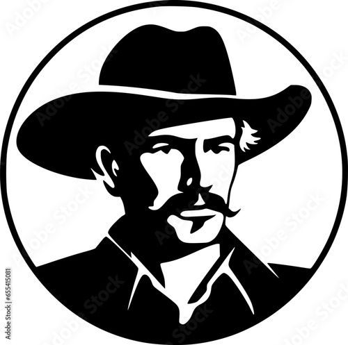 Western - Black and White Isolated Icon - Vector illustration