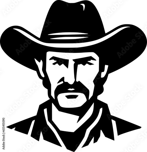 Western - Black and White Isolated Icon - Vector illustration