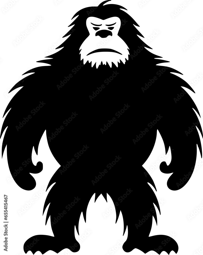 Fototapeta premium Bigfoot - Black and White Isolated Icon - Vector illustration