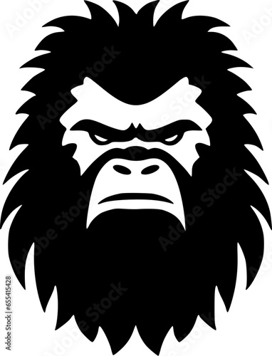 Bigfoot - Black and White Isolated Icon - Vector illustration photo