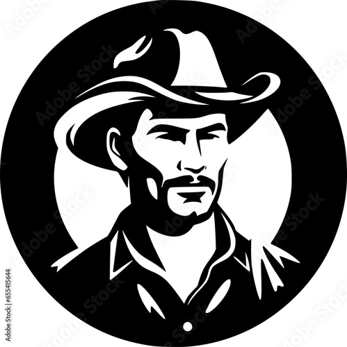 Cowboy | Black and White Vector illustration