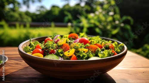 vegetable salad in a garden
