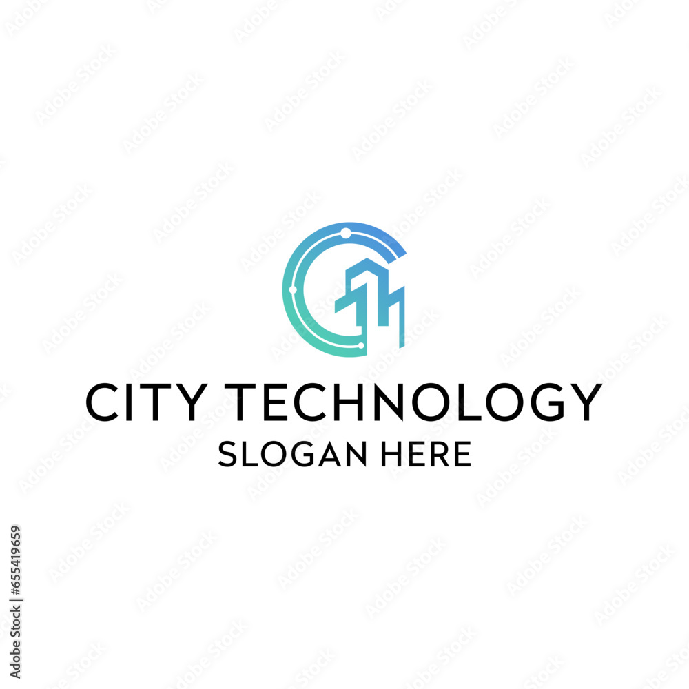 Tech City Logo Symbol Template Design Vector, Emblem, Design Concept, Creative Symbol, Icon
