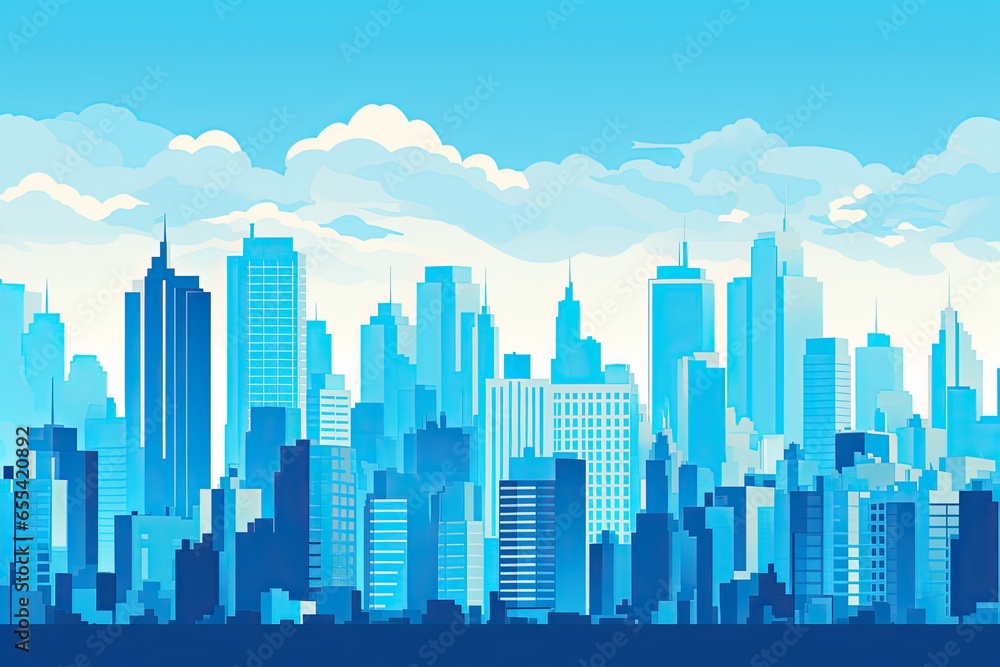 urban city landscape skyline space silhouette illustration background