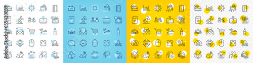 Vector icons set of Businessman run, Travel luggage and Wine bottle line icons pack for web with Ethics, Cyber attack, Swimming pool outline icon. Checked file, Flood insurance. Vector