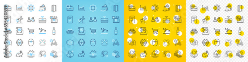 Vector icons set of Businessman run, Travel luggage and Wine bottle line icons pack for web with Ethics, Cyber attack, Swimming pool outline icon. Checked file, Flood insurance. Vector