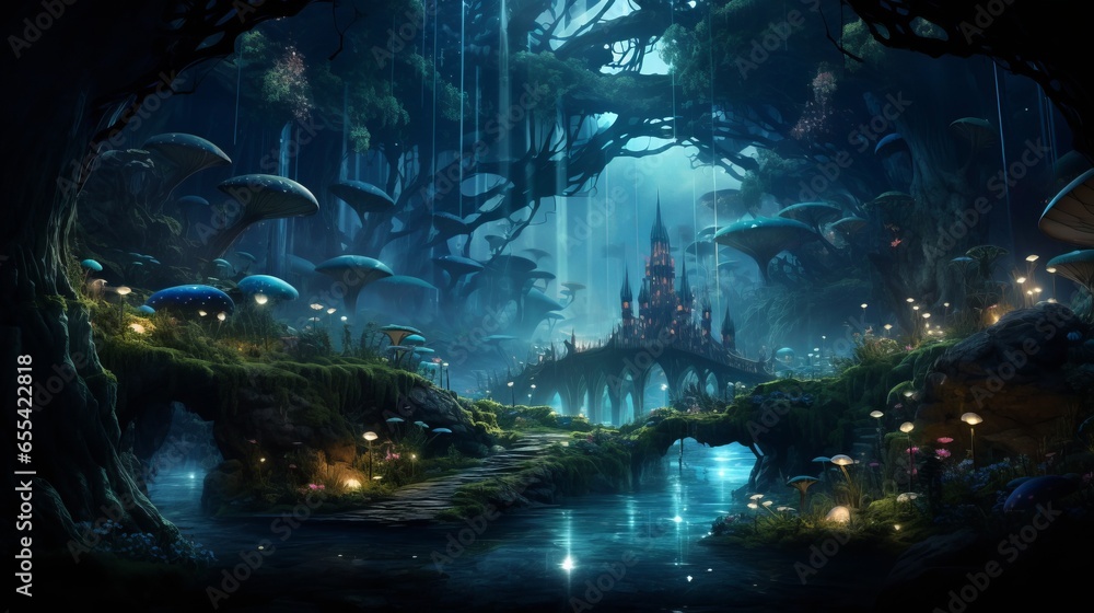 forest at night forest at night