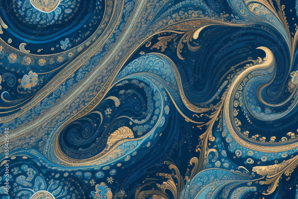 Starry Night's Aesthetic Waves, Seamless Patterns