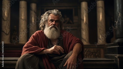 Portrait of philosopher Socrates.generative ai 