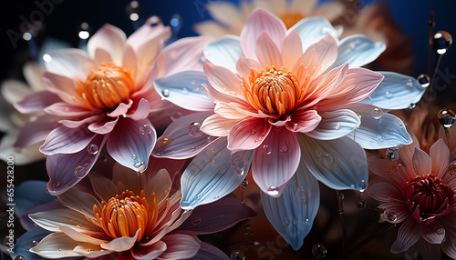 A vibrant bouquet of colorful flowers in a formal garden generated by AI