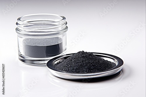 Carbide Industry: A Close-Up of Silicon Carbide Powder and Grains with Hard Edges on White Background