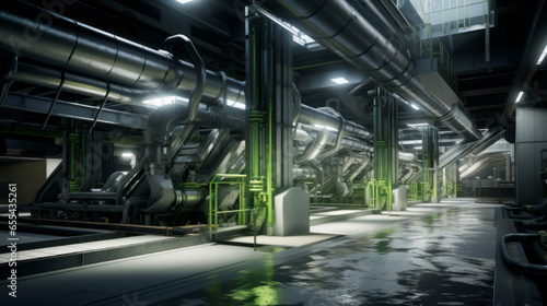 A state-of-the-art waste-to-energy facility, converting refuse into electricity and heat 