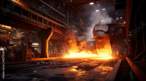 A state-of-the-art steel production mill, shaping molten metal into industrial-grade steel 
