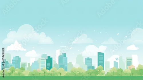 Sleek and modern cityscape illustration in silhouette form