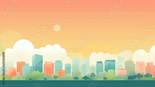 Minimalist cityscape silhouette illustration