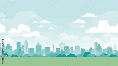 Artistic representation of a modern city silhouette landscape