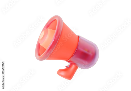 Vector 3D Loudspeaker. Realistic 3d megaphone icon. For promotions, attention, alarm, sale. 