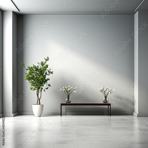 Contemporary minimalist empty interior, room interior,