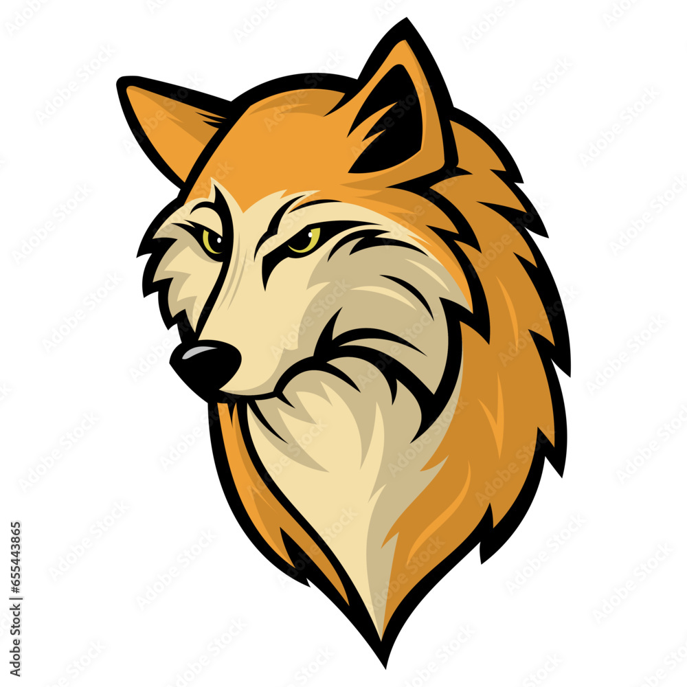 Obraz premium wolf mascot vector logo