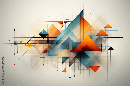 Abstract painting of triangular patterns