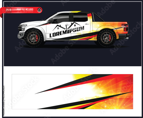 pickup truck livery Graphic vector 