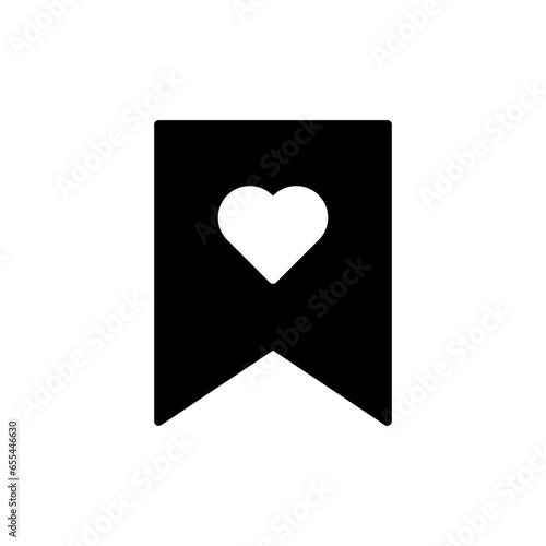 bookmark with heart icon. add to favorite icons. save ribbon icon saving sign. web, mobile app icons
