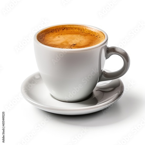 cup of espresso coffee on white background