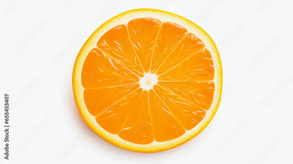 Fresh Orange Slice Isolated on White Background - A Vibrant Burst of Citrus Perfection Fresh Orange Slice Isolated on White Background - A Vibrant Burst of Citrus Perfection