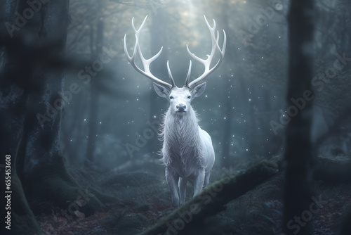 Mythical white stag photo