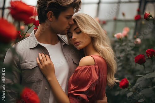 parejas jóvenes San Valentín rosas