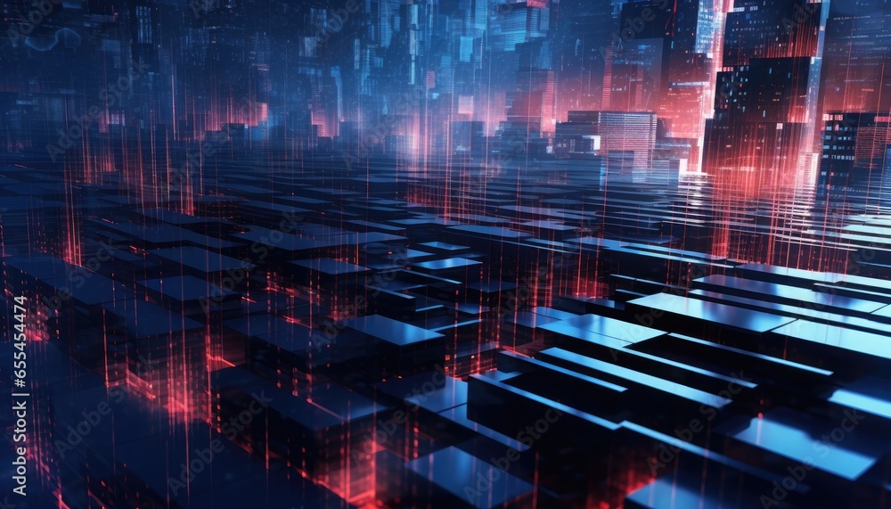 Fototapeta premium Energetic and vibrant digital technolgy-inspired backdrop