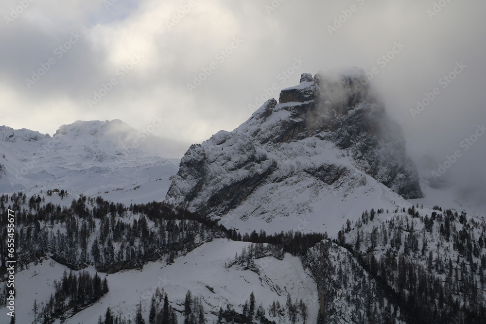 Mittaghore in Winter, Swiss Alps.